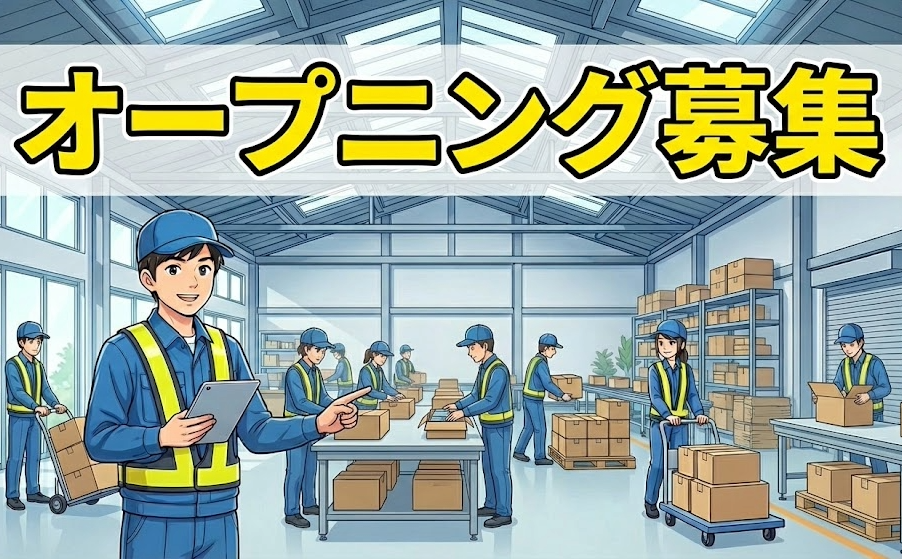 工場内での物流業務/入社祝い金あり/オープニング求人/未経験歓迎/