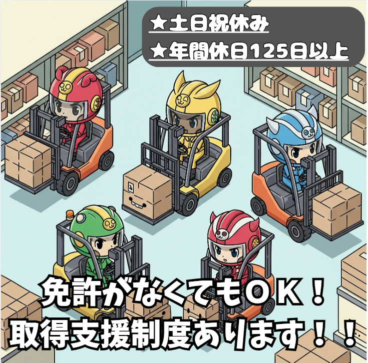 倉庫内でのフォークリフト業務